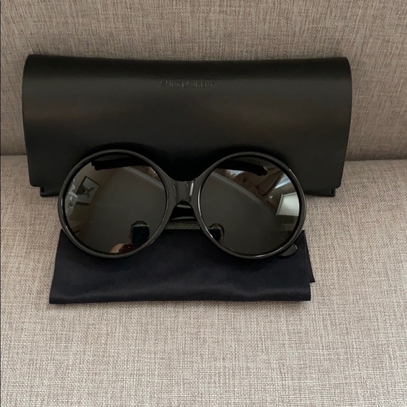 Saint Laurent SL M1 002 Black Oval Sunglasses - Picture 14 of 16